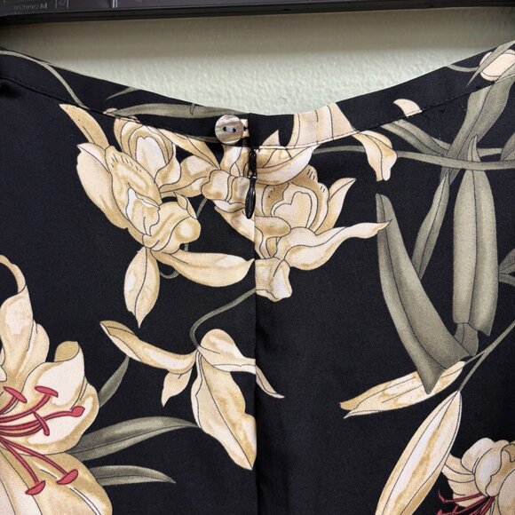 VTG Tommy Bahama Womens Silk Midi Skirt Size 10 Floral Flowy Hawaiian Tropical - Picture 8 of 10